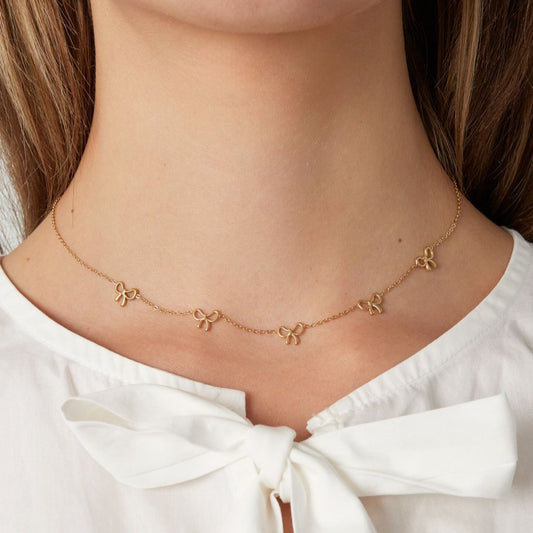 Delicate Gold Bow Necklace