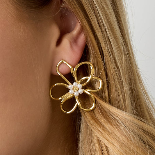 Gold Flower Earrings