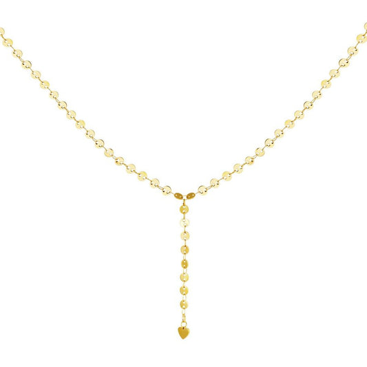 Gold Y-Necklace with Heart Charm