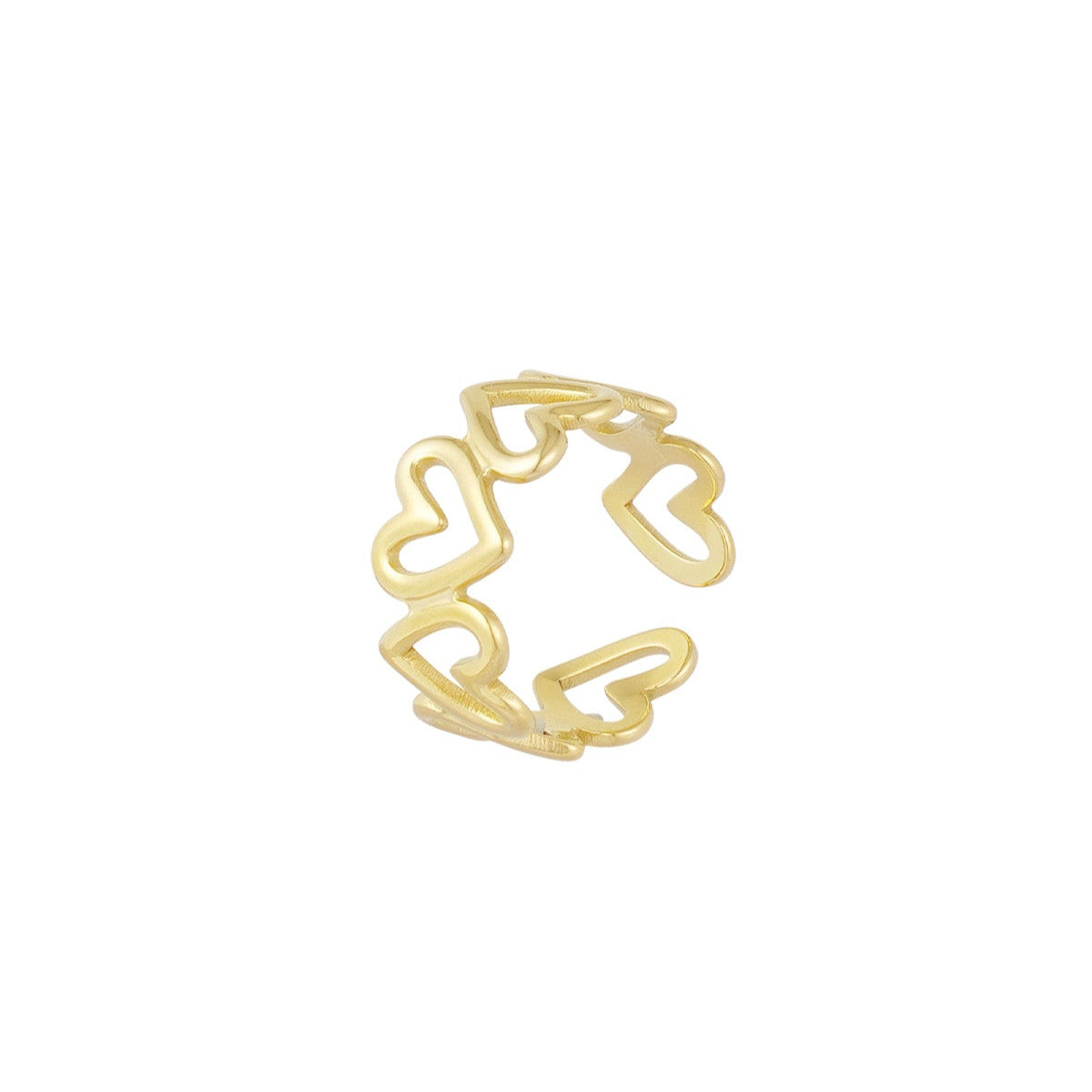 Golden Heart Chain Ring
