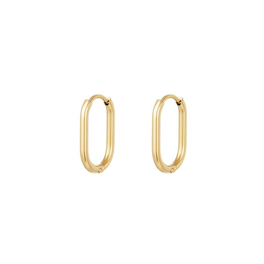 Gold Oval Hoop Earrings