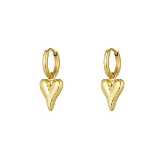 Golden Heart Hoop Earrings