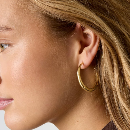 Gold Textured Hoop Earrings