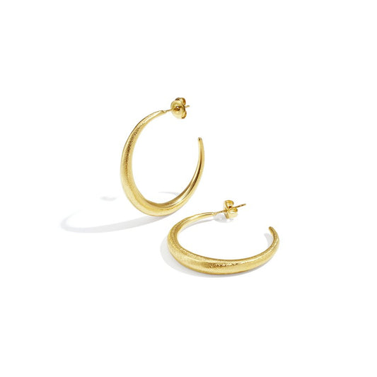 Gold Textured Hoop Earrings