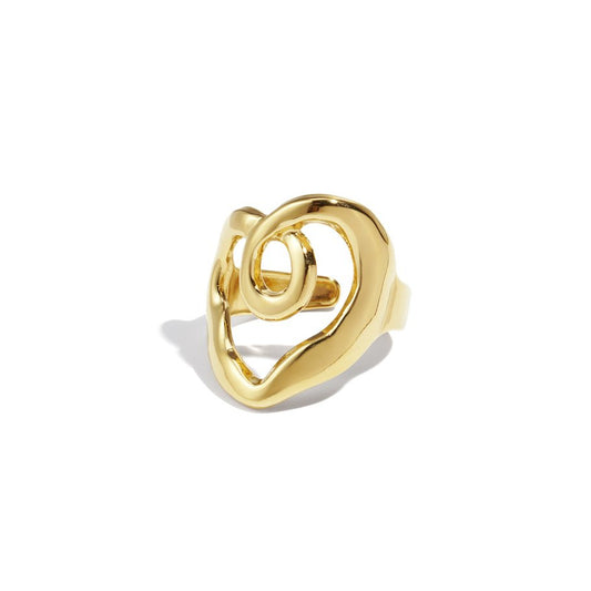 Gold Twisted Heart Ring