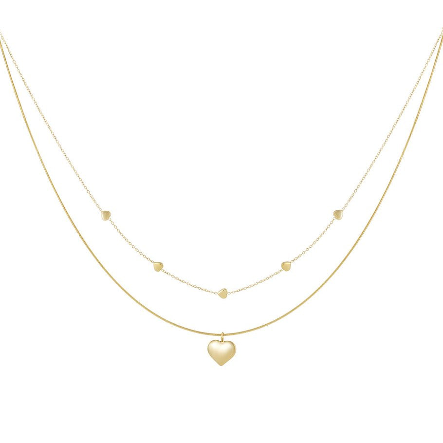 Gold Layered Heart Necklace