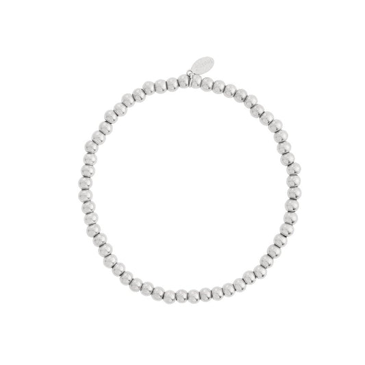 Gold Beaded Elastic Bracelet - 4 mm