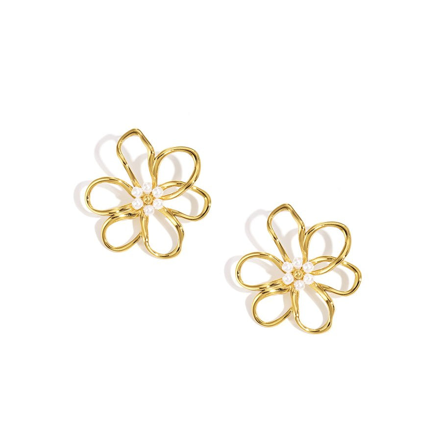 Gold Flower Earrings