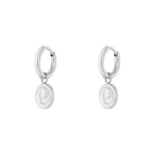 Coin Hoop Earrings