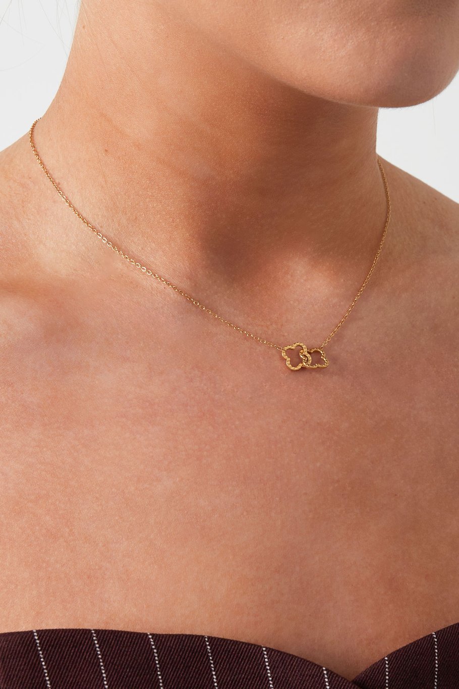Gold Clover Link Necklace