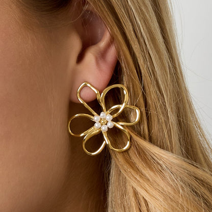Gold Flower Earrings