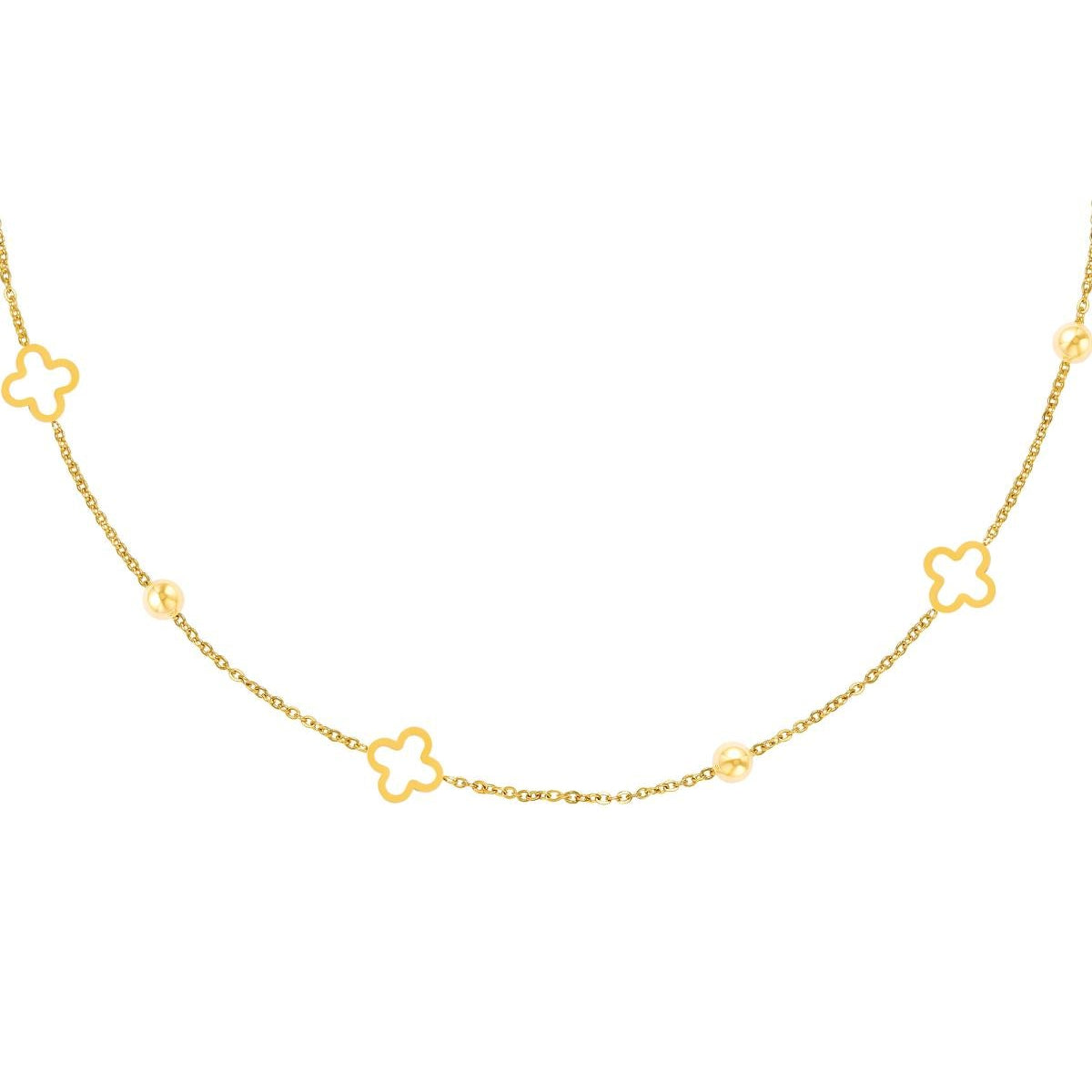 Gold Necklace with Clover