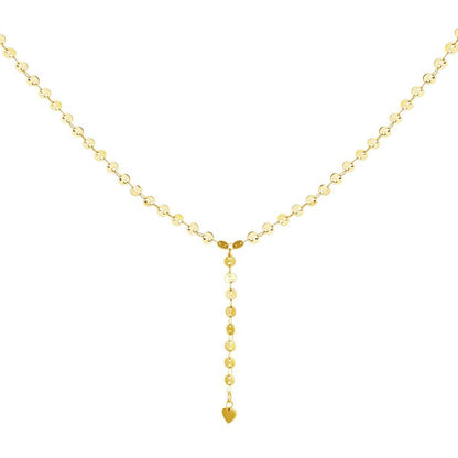 Gold Y-Necklace with Heart Charm