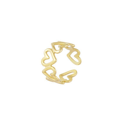 Golden Heart Chain Ring