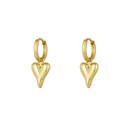 Golden Heart Hoop Earrings