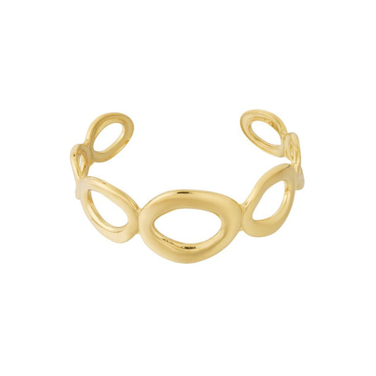 Gold Open Oval Cuff Bracelet