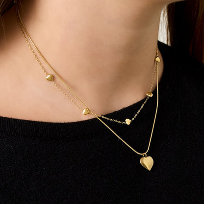 Gold Layered Heart Necklace