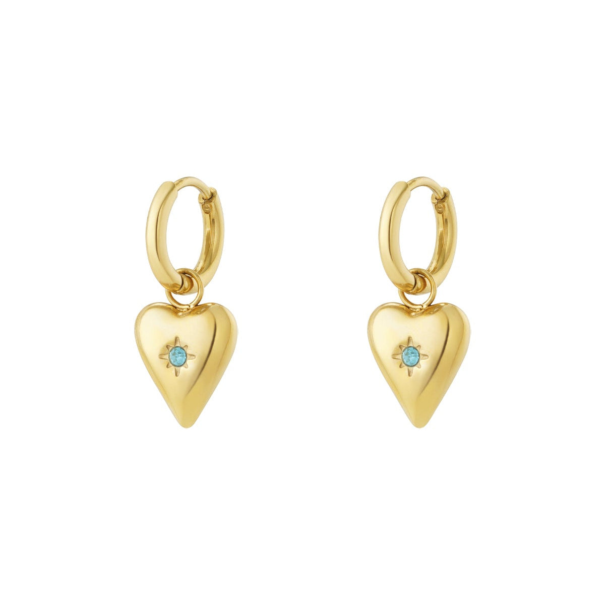 Golden Heart Hoop Earrings