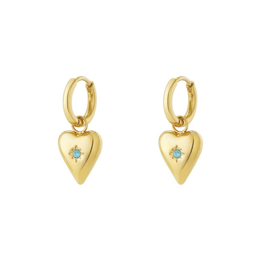 Golden Heart Hoop Earrings
