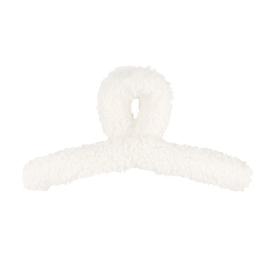 White Fluffy Hair Clip
