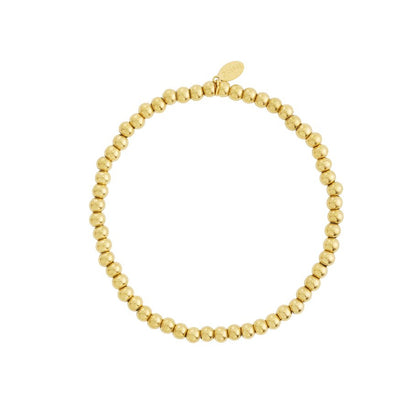 Gold Beaded Elastic Bracelet - 4 mm