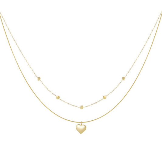 Gold Layered Heart Necklace