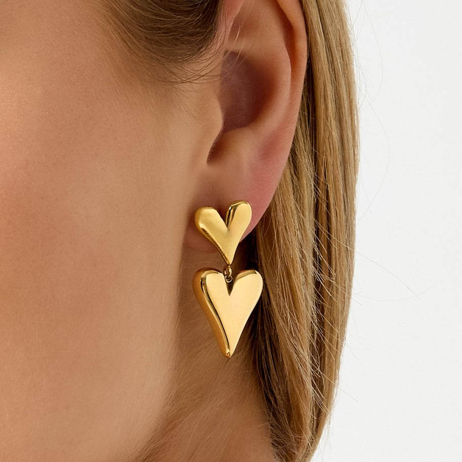 Double Heart Earrings