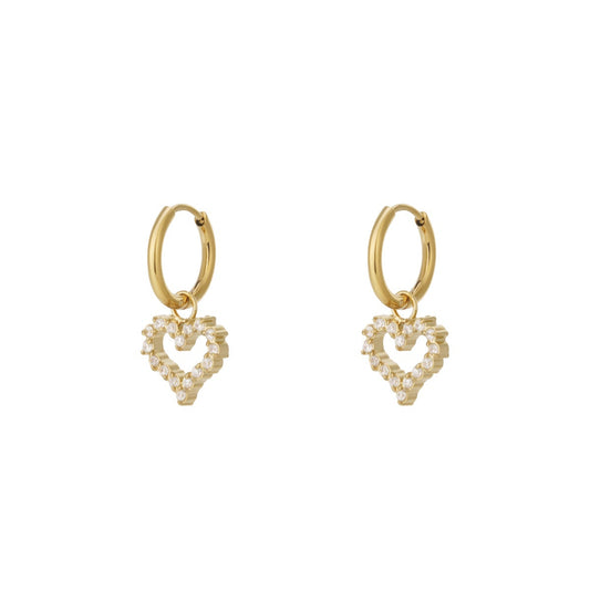 Crystal Heart Hoop Earrings