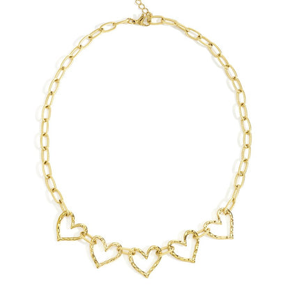 Gold Linked Heart Necklace