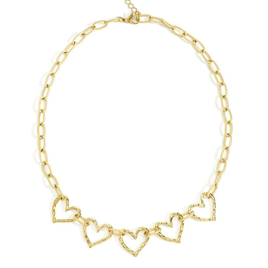 Gold Linked Heart Necklace
