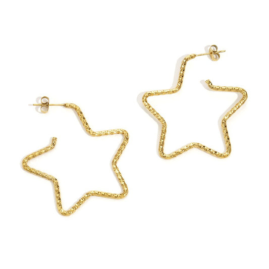 Star Hoop Earrings