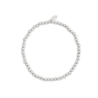 Gold Beaded Elastic Bracelet - 4 mm