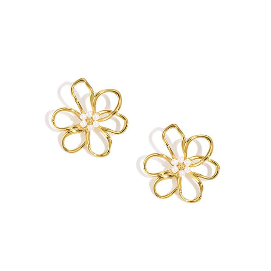 Gold Flower Earrings