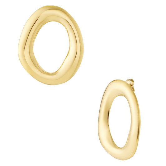 Gold Chunky Oval Earrings