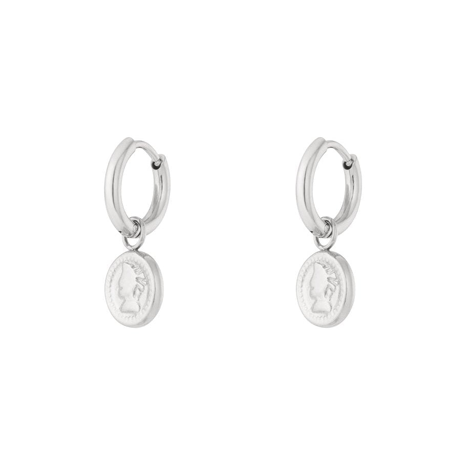 Coin Hoop Earrings