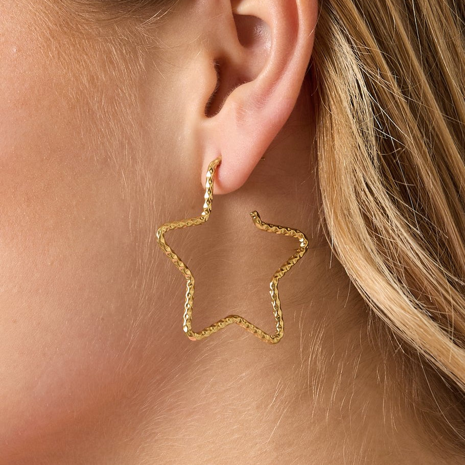 Star Hoop Earrings